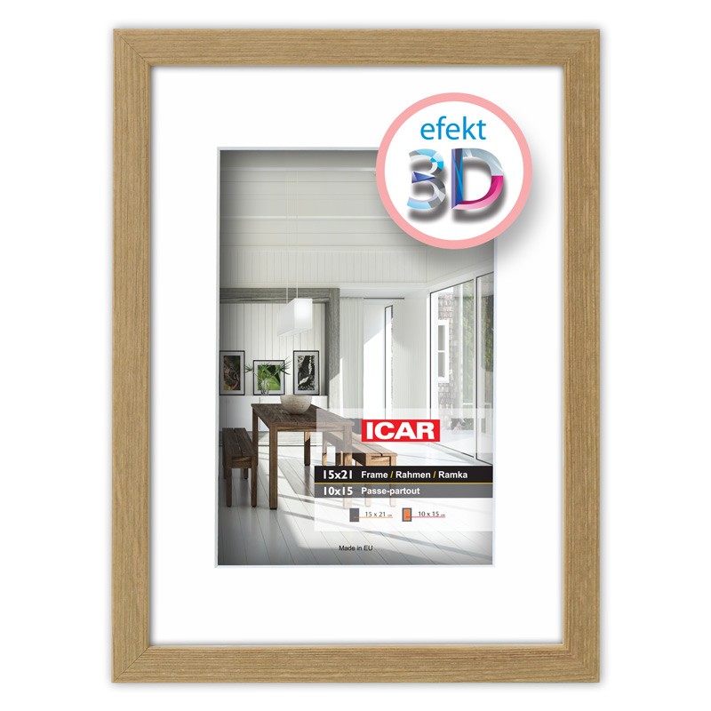 Raam 25x25cm (15,5x15,5cm) Efekt 3D naturaalne