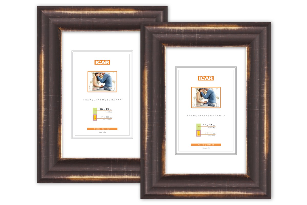 Raam 21x30 fotole tumepruun kullaga